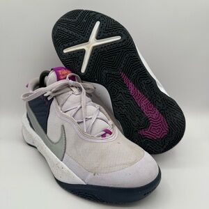 Youth Nike Team Hustle D10 SE GS Purple Gray Athletic Shoes DQ8375-500 Size 6.5Y